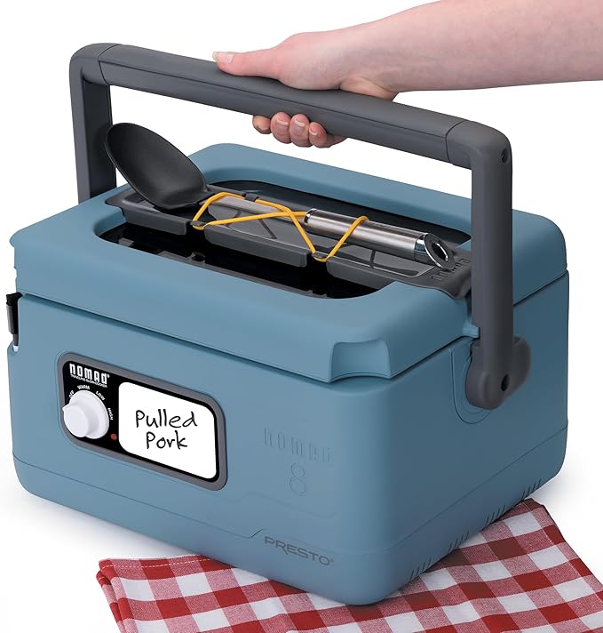 Presto 06017 8-Quart Nomad Traveling Slow Cooker, Blue
