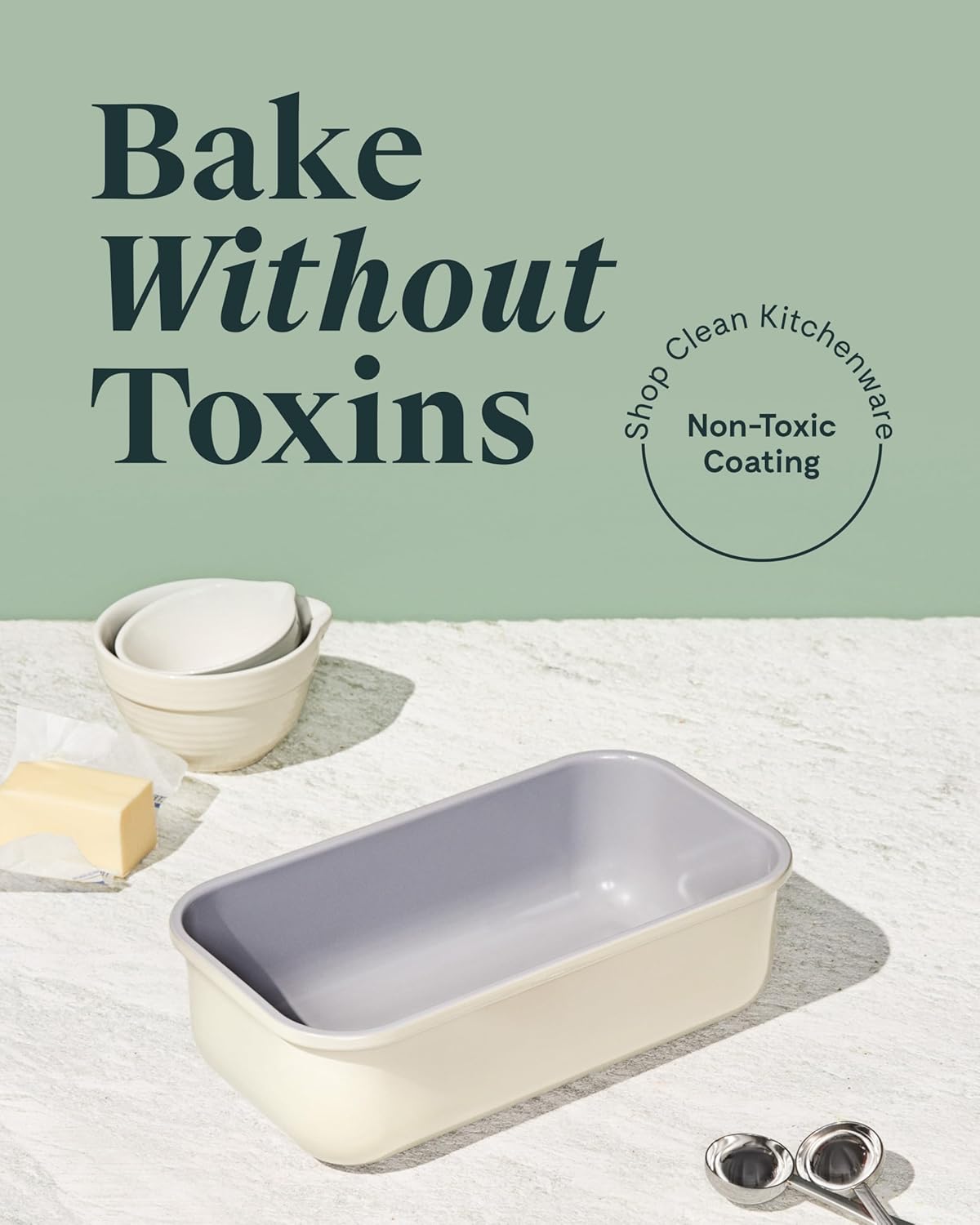 Caraway Non-Stick Ceramic 1 lb Loaf Pan Duo - Naturally Slick Ceramic Coating - Non-Toxic, PTFE & PFOA Free - Perfect for Pound Cakes, Breads, & More - Navy