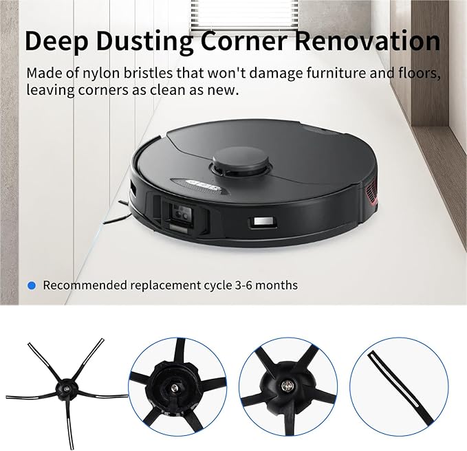 23 PCS Replacement Parts Compatible with Roborock S7 MaxV Ultra Robot Vacuum Cleaner,6 Side Brushes,4 HEPA Filters,4 Dust Bags,1 Cleaning Brush,2 Main Brushes,4 Mop Pads,2 Tools