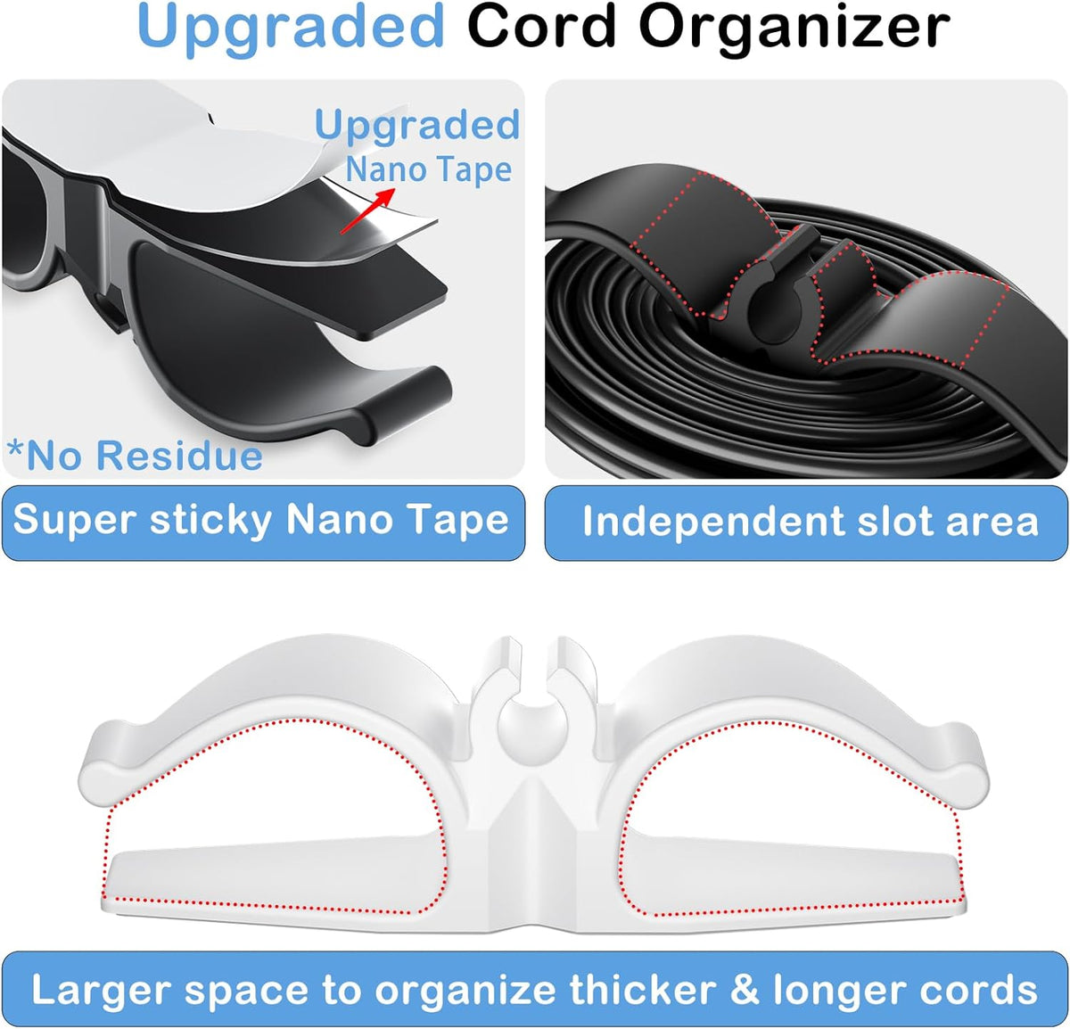 Cord Organizer for Appliances, Small 8 Pack Upgraded Kitchen Appliance Cord Organizer Stick On Appliance Wire Organizer Wrapper for Kitchen Appliances Mixers, Coffee Maker, Pressure Cooker