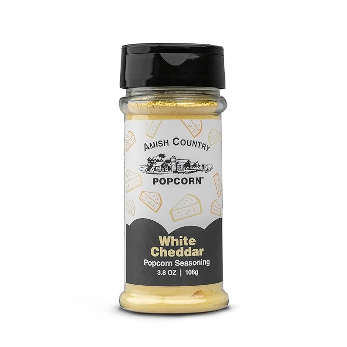 Amish Country Popcorn | Seasoning Variety Pack | 5 Bottles | Ballpark Buttersalt, Cheddar Cheese, White Cheddar, Ranch, Sour Cream and Onion | Old Fashioned, Non-GMO and Gluten Free