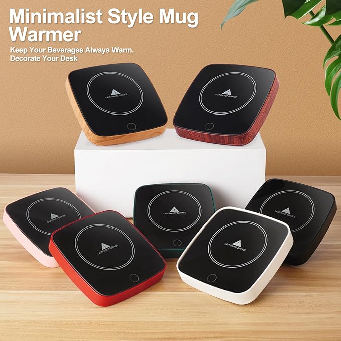 Coffee Mug Warmer Waterproof Smart Cup Warmer with 3 Temperature Setting for Warming & Heating Coffee, Beverage, Milk, Tea and Hot Chocolate (Black)