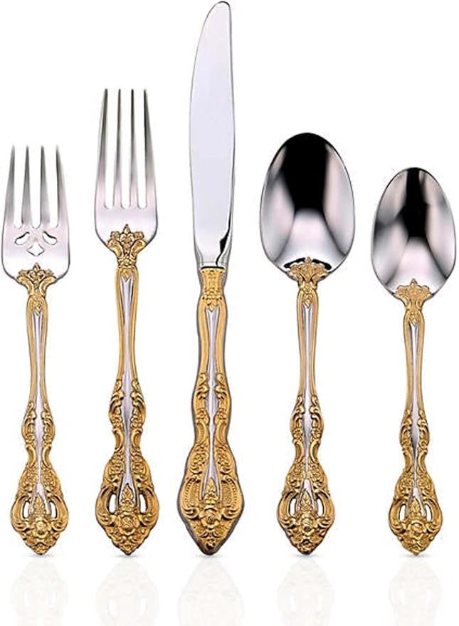 Oneida F100005A Golden Michelangelo 5 Piece Fine Flatware Set, Service For 1