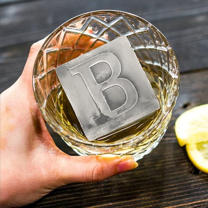 Letter B Monogram Ice Cube Mold Custom Ice Cube Mold 2 Inch Big Initials Silicone Ice Cube Tray Gifts for DAD Gifts for Him