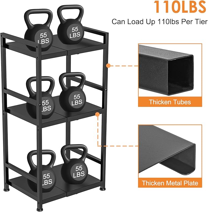 3-Tier Expandable Storage Shelves, 110LBS Heavy Duty Metal Shelving Unit, Adjustable Laundry Room Organization and Storage Shelf Rack,Ideal Narrow Bathroom Kitchen Laundry Room Organizer,Free-Standing