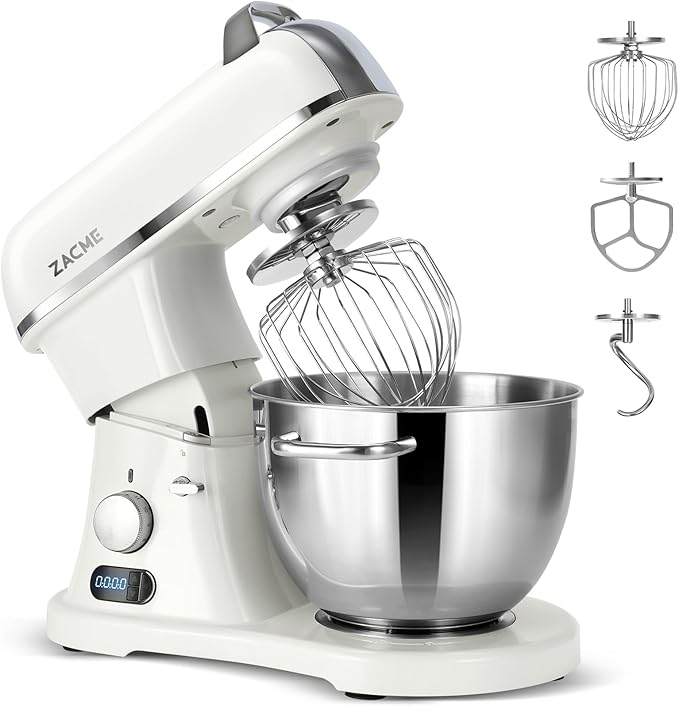 ZACME 8.4QT Commercial Stand Mixer 800W with Aluminum Die Casting Meets the Standard of NSF/ANSI 8-2023, Mixers Kitchen Electric Stand Mixer with Stainless Steel 8L Bowl, Dough Hook, Whisk and Beater