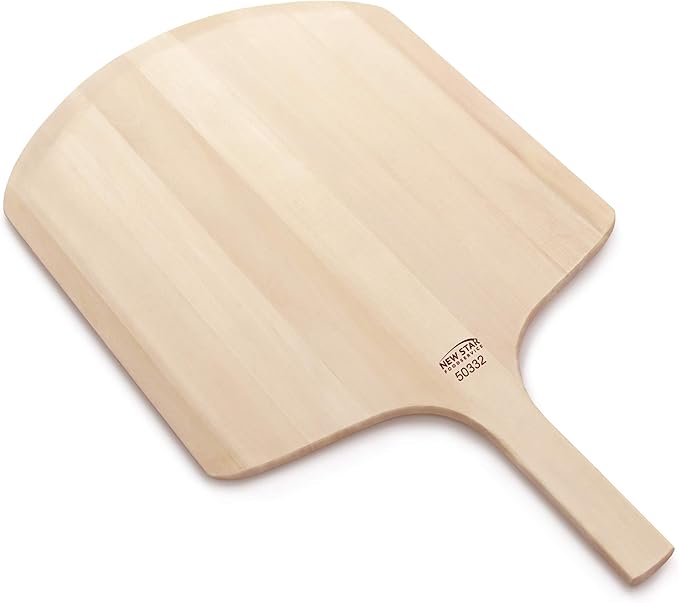 New Star Foodservice 50332 Restaurant-Grade Wooden Pizza Peel, 18" L x 16" W Plate, with 8" L Wooden Handle, 26" Overall Length