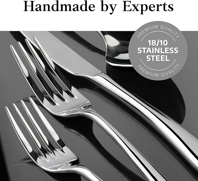 Artaste Rain II Forged 18/10 Stainless Steel (Silver (Set of 12), Salad Fork (7-Inch))