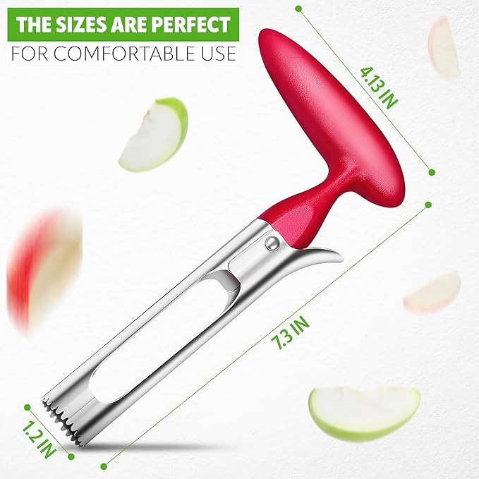 Apple Corer Tool – Stainless Steel Apple Core Remover with Durable Plastic Handle – Comfortable Grip, Easy to Use, Dishwasher Safe & Long-Lasting | Works for Apples, Pears, Tomatoes, Peppers & More