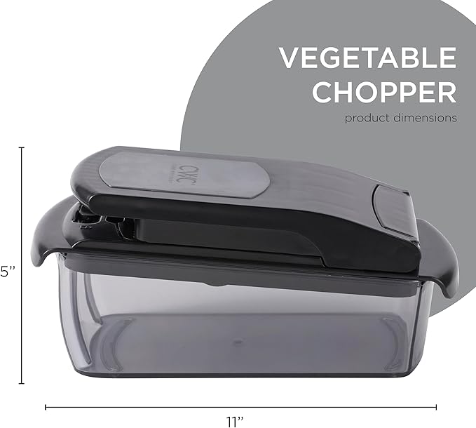 Cook with Color Vegetable Chopper - Multifunctional 11 in 1 Vegetable Chopper with Container - Food Chopper to Dice, Chop, Slice, Julienne and Spiralize, Black