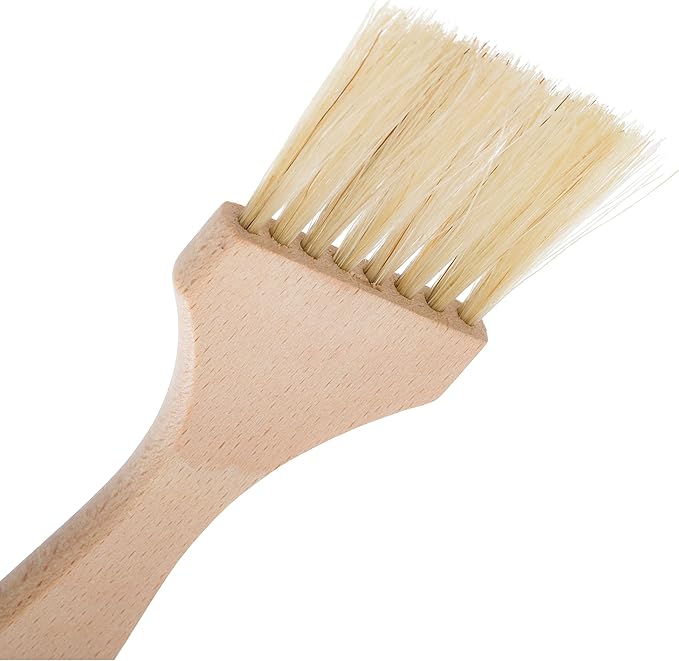 Redecker Natural Horsehair Flat Pastry Brush with Untreated Beechwood Handle, Ideal for Basting, Glazing and Applying Eggwash, 6 Inches, Made in Germany