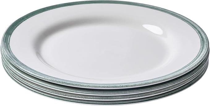 Portmeirion Potter's Brushstroke Dinner Plate (Set of 4) - 10.5-Inch Stackable Earthenware Plates - Microwave & Dishwasher Safe, Handcrafted Dinnerware for Casual & Formal Table Settings (Green)