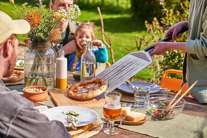 Ooni 14” Bamboo Pizza Peel – 14 Inch Wooden Pizza Spatula Paddle, Pizza Cutting Board, Pizza Oven Accessories, Pizza Tools, Pizza Peel Wood, Pizza Board