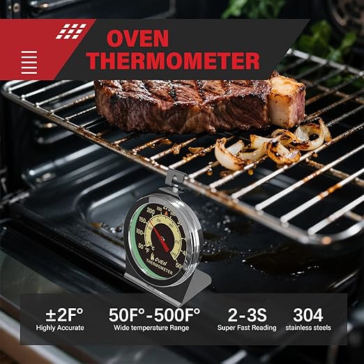 5 Pack Professional Kitchen Food Thermometer Set – Includes Instant Read Digital Meat Thermometer, Oven-Safe, Ambient Oven Monitoring, Fridge & Candy/Deep Fry for Cooking, BBQ, Baking