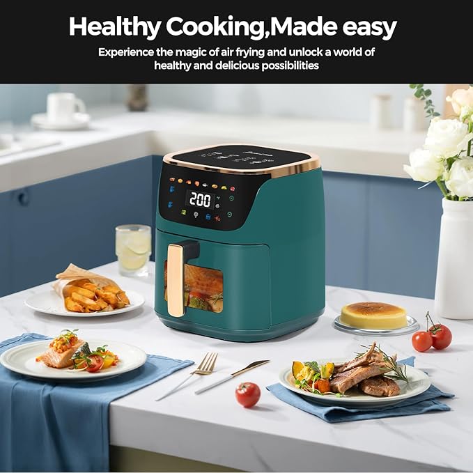 Panana Air Fryer, 8QT Large Capacity Air Fryer, Oilless Healty Cooker Airfryer Oven with 8 Presets, 1500W Air Fryers for Quick Meal, Home Use