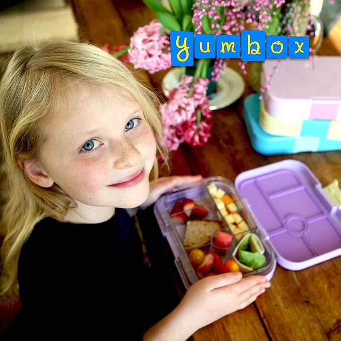 Yumbox Original Leakproof Bento Lunch Box Container for Kids (Lavande Purple Unicorn)