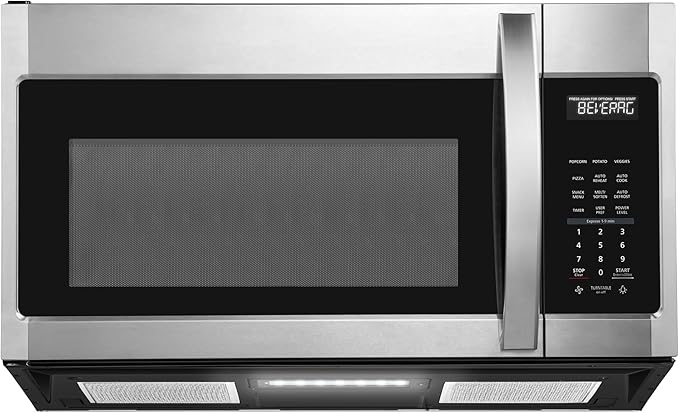 BLACK+DECKER EM044KB19 Over The Range Microwave Oven with One Touch, 1000 Watts, 400 CFM and Auto Cooking, OTR 1.9 Cu.ft
