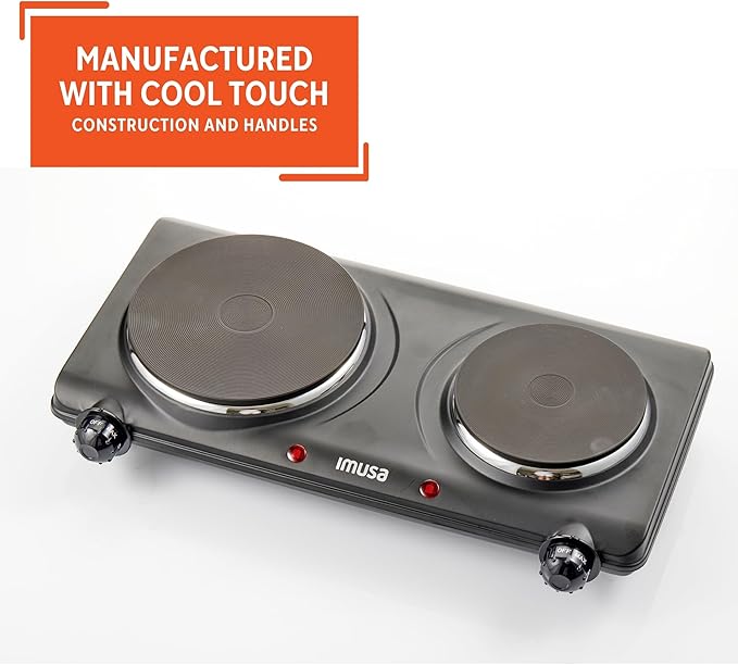 IMUSA Double Electric Hot Plate, Black