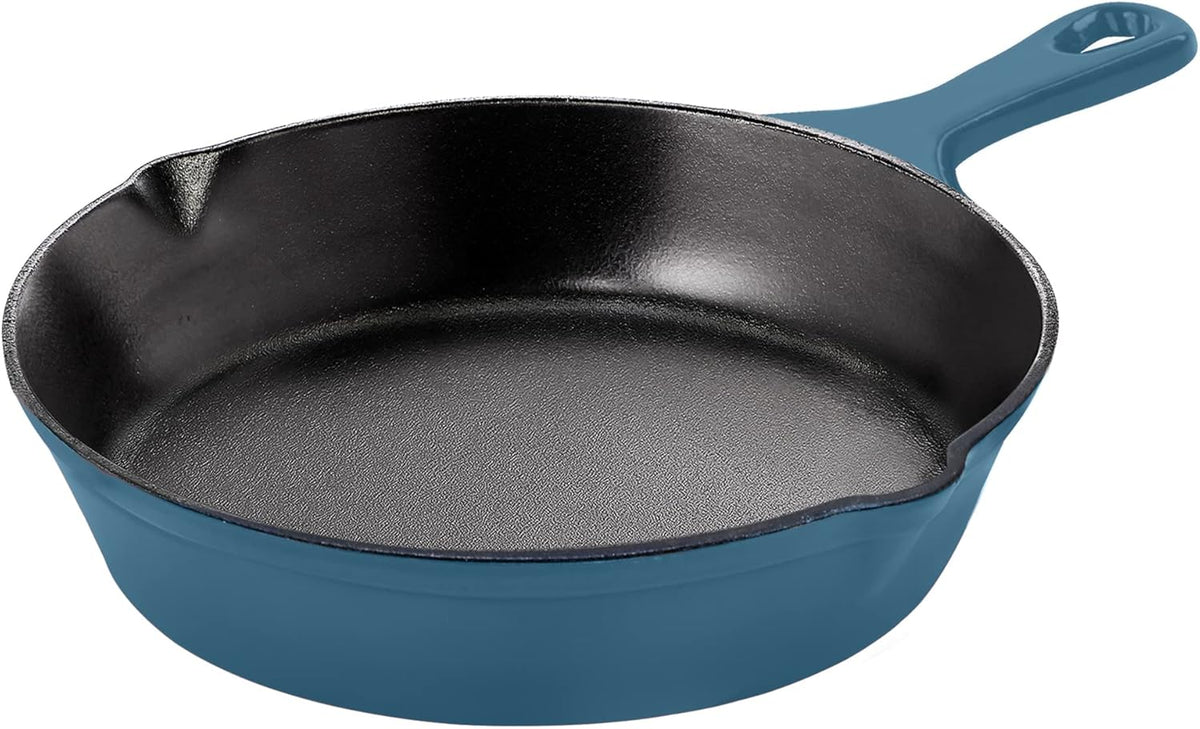 Utopia Kitchen Cast Iron Frying Pan 6.5 Inch, Cast Iron Chefs Pan, Pre Seasoned Skillet, Safe Grill Cookware for Indoor & Outdoor Use, Teal