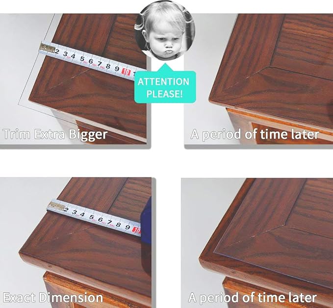 NECAUX Custom 13 x 20 Inch Frosted Desk Cover Protector, 1.5mm Thick Plastic Desk Pad Mat, Table Cover Tablecloth Protector for Office Computer Writing Desk, Side Table, End Table, Night Stand