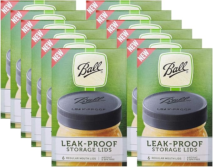 Ball Mason Jar Leak-Proof Lids, Regular Mouth, 6 CT (Pack of 12)