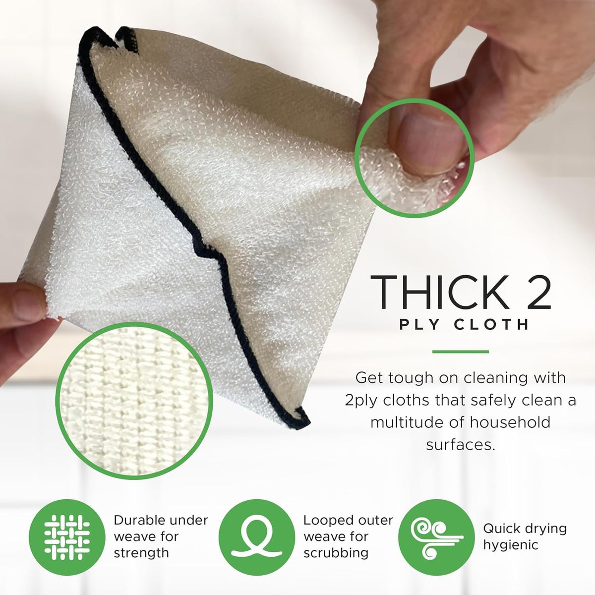 Whiffkitch Dish Cloths & Dish Towels for Kitchen - Reusable, Hygienic, Quick Drying, Durable Kitchen Washcloth, Absorbent, Scrub-Non-Scratch, 6x7 Inches Multi Color, 3 Pack