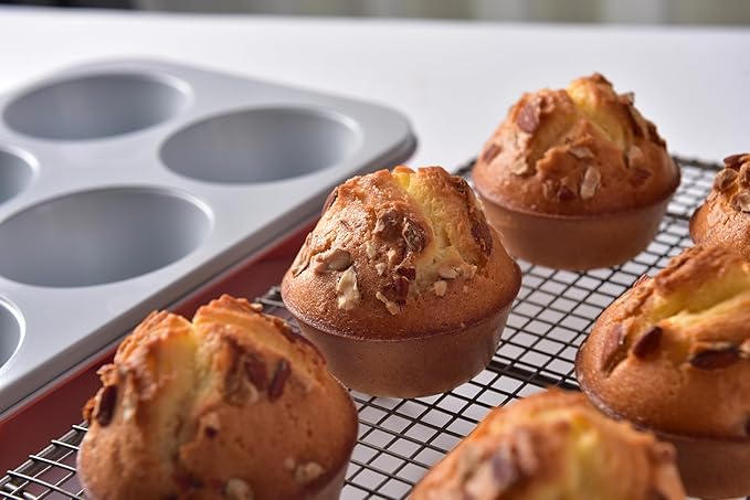 Jumbo Muffin Pan-Large Cupcake Pan Non Stick 6 cup 3.5x1.77 inch Carbon Steel muffin tin for home baking non stick