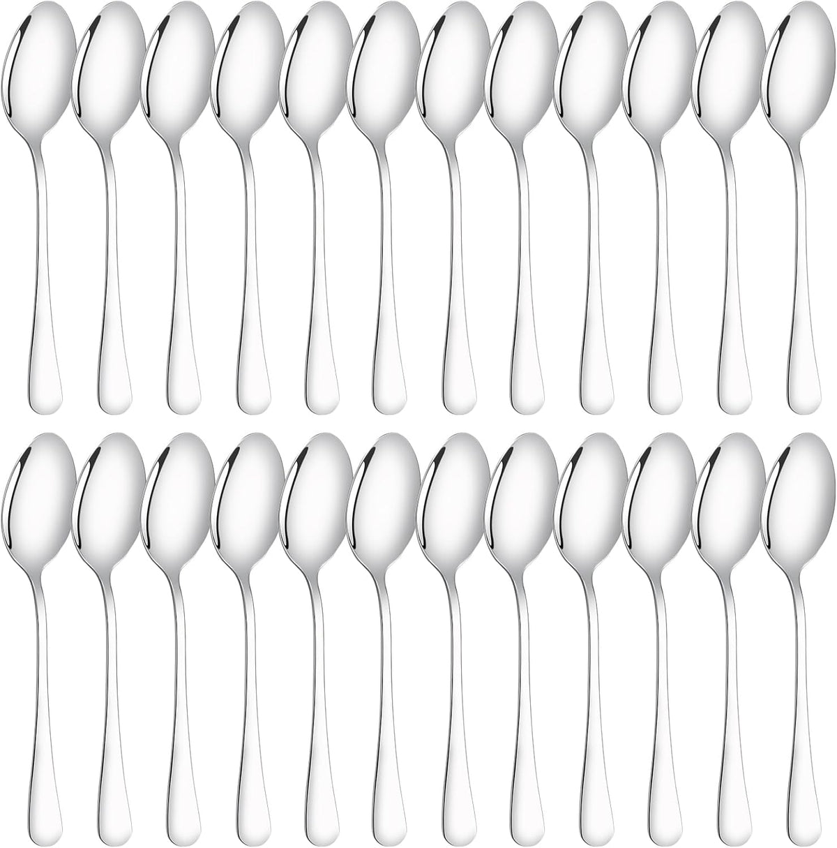 24 Pcs Dinner Spoons Set 7.32" Premium Food Grade Stainless Steel Spoons Mirror Finish & Dishwasher Safe,Use for Home,Restaurant