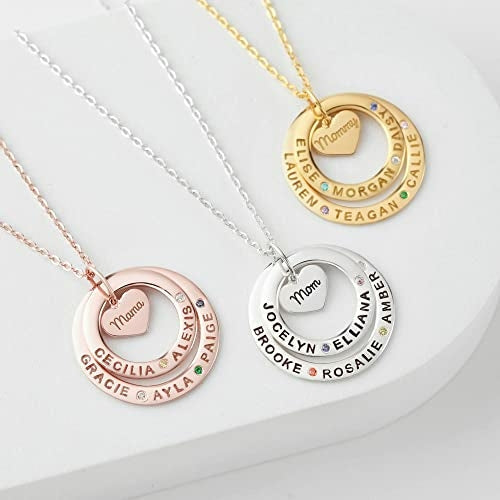 Grandma Birthstone Name Necklace
