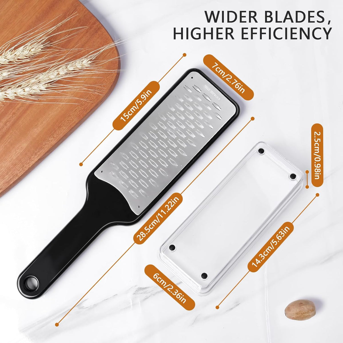 LHS Cheese Grater Ribbon Blade for Hard Cheese, Apple, Carrot, Zucchini and Chocolate, Stainless Steel Kitchen Tool Grater