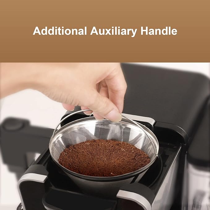 Reusable Coffee Filter Coffee Maker Filters, 304 Stainless Steel Replacement Permanent Basket Filter for Ninja Coffee Bar Brewer Ninja CFP301 DualBrew Ninja Coffee Makers