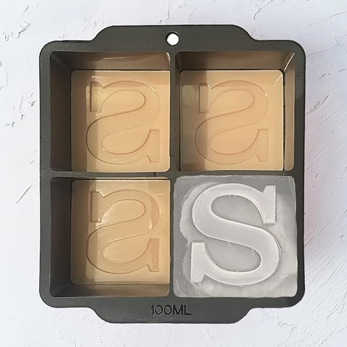 Letter S Monogram Ice Cube Mold Custom Ice Cube Mold 2 Inch Big Initials Silicone Ice Cube Tray Gifts for DAD Gifts for Him