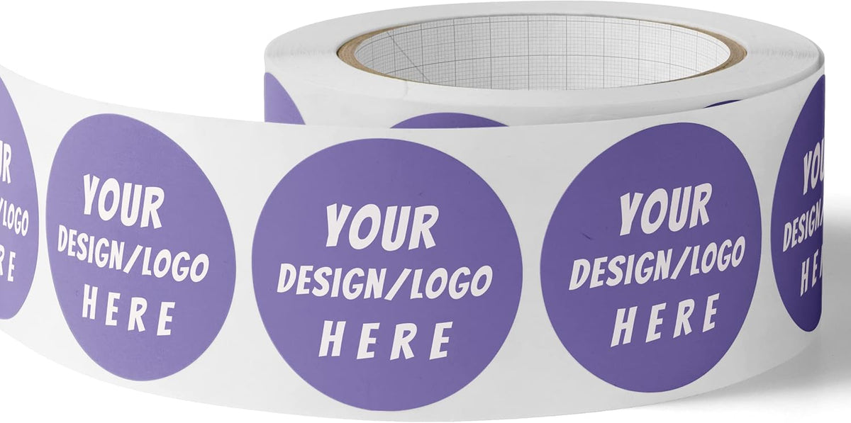 150 Custom Circle/Square BOPP Roll Labels- Personalized Stickers for Business Logo, Party, Wedding Favor, Baby Shower-Any Design Text + Image, Matte/Gloss Finish (2 Inch Square)