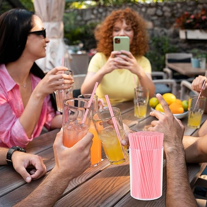 500 Pcs Pink Coffee Stir Sticks Set Coffee Stirrers Holder Acrylic Stir Stick Holder Bar Straws Cocktail Straws Drink Stirrers for Coffee Bar Cocktail Milk Tea Restaurant Home Kitchen Party Supplies