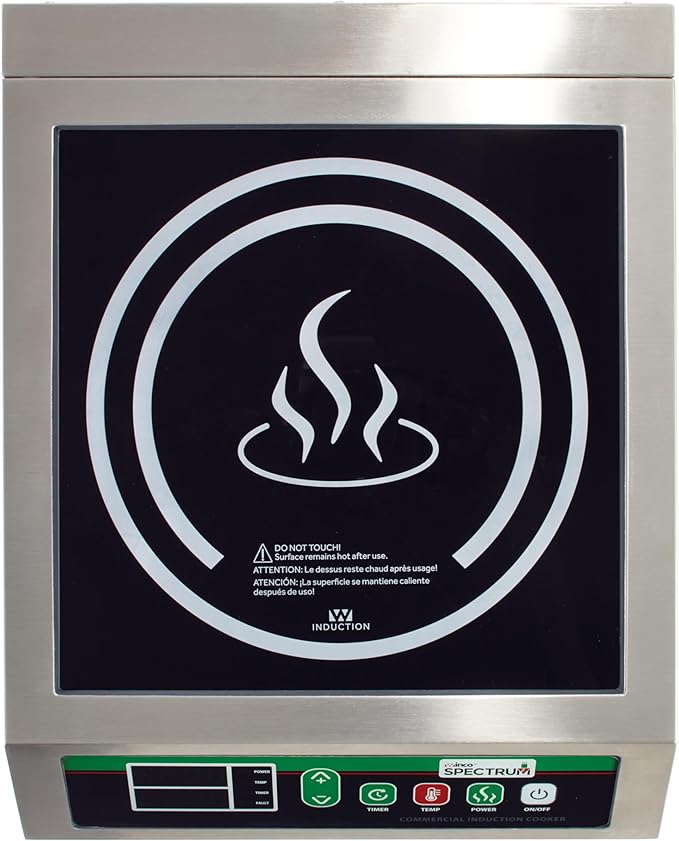 Winco EICS-34 Commercial-Grade Portable Induction Cooktop Burner, 3400 W, 240V