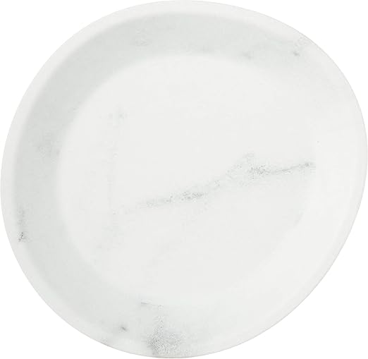 Carlisle FoodService Products Ridge Resuable Plastic Plate Coupe Plate for Home and Restaurant, Melamine, 10 Inches, Marble, (Pack of 12)