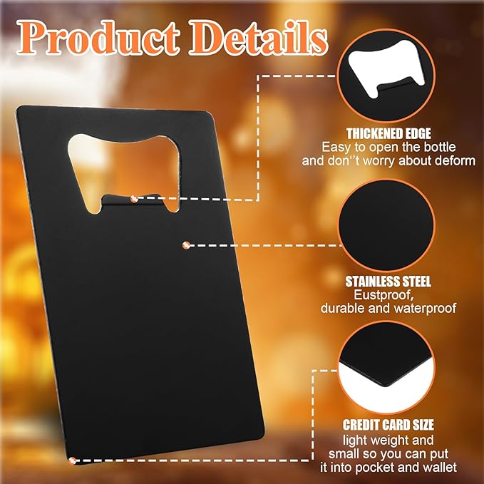QTLCOHD 60 Pieces Credit Card Bottle Opener Stainless Steel Bottle Opener Bulk Metal Card Size Beer Bottle Openers for Wallet Pocket Wedding Party Favor (Mixed Color)