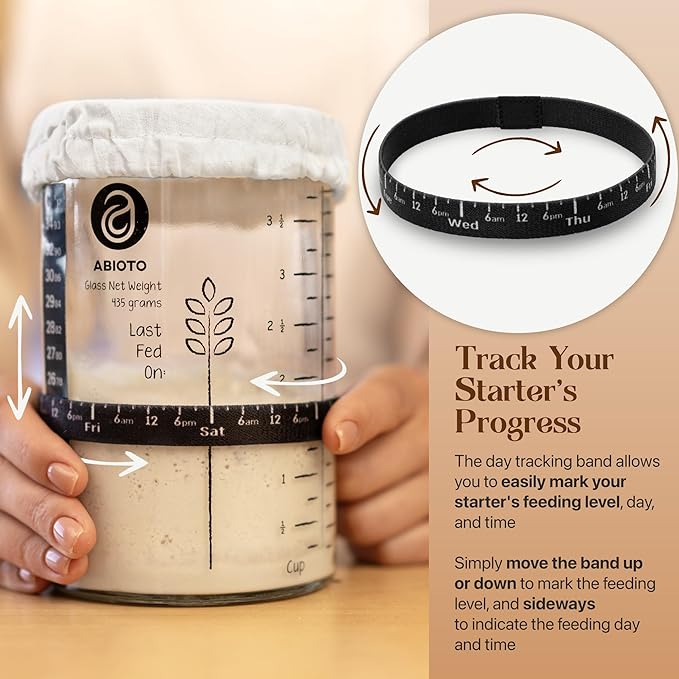 Sourdough Bread Baking Supplies and Starter Kit - Ultimate Bread Making and Sourdough Starter Kit with Proofing Baskets, Sourdough Jar, Bread Lame, Scrapers and Danish Whisk
