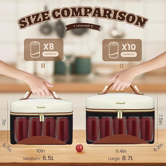 LOVEVOOK Insulated Lunch Bag for Women,Large Adult Lunch Box for Women,Leakproof Cooler Bag for Office Picnic Hiking Beach,Lunch Tote Bag with Adjustable Shoulder Strap