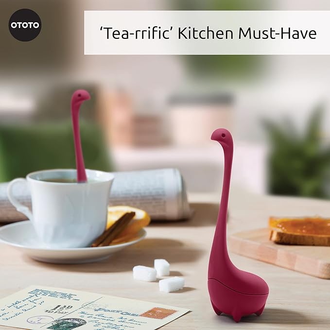 Cute Tea Infuser by OTOTO - Loose Leaf Tea Steeper, Tea Accessories, Tea Diffusers, Tea Infuser for Loose Leaf Tea, Tea Strainers, Cute Gifts, Tea Gift Set, Kitchen Gifts, Cooking Gadgets