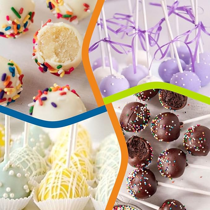100 Count 6 INCH White Paper Lollipop Sticks,Cake Pop Sticks,Sucker Sticks for Cookies,Rainbow Candy,Chocolate,Cake Topper(Dia 4mm)