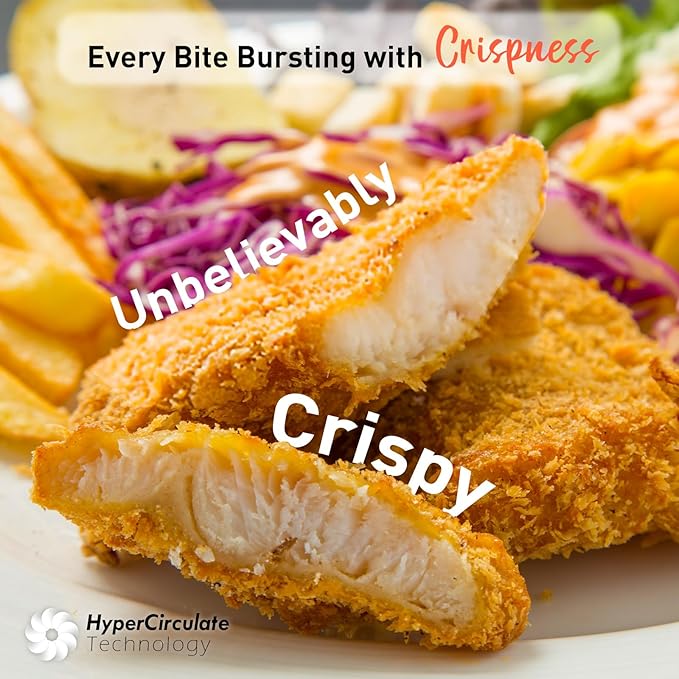 10.6 QT Oilless XL Large Air Fryer, 9 Presets & Keep Warm, Stainless Steel Inner Cavity, 400℉ Precise Temp Control, Shake Reminder, Square Non-Stick&Dishwasher Safe Basket,With Visible Window