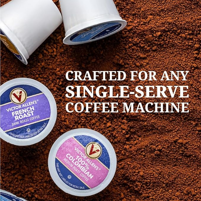 Victor Allen's Coffee Variety Pack (Morning Blend, 100% Colombian, Donut Shop Blend, and French Roast), 96 Count, Single Serve Coffee Pods for Keurig K-Cup Brewers