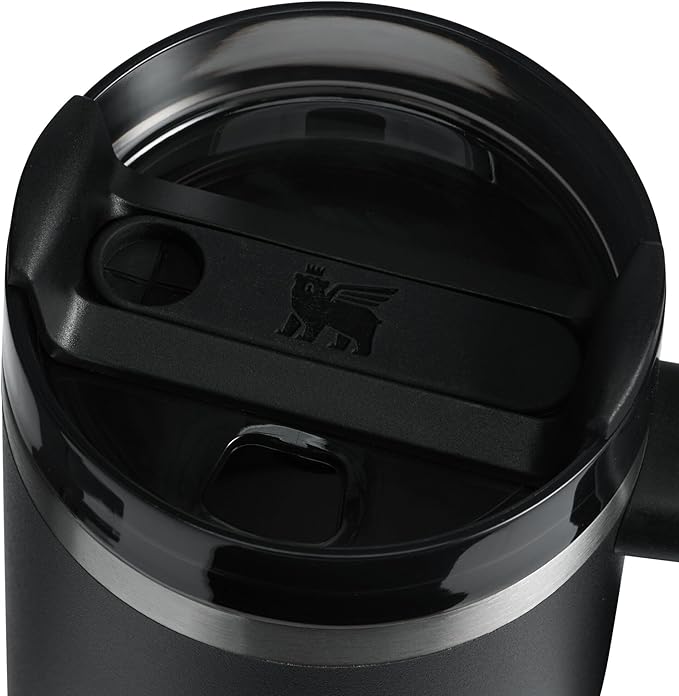 STANLEY Quencher H2.0 Tumbler with Handle and Straw 14 oz | Flowstate 3-Position Lid | Cup Holder Compatible for Travel | Insulated Stainless Steel Cup | BPA-Free | Black 2.0