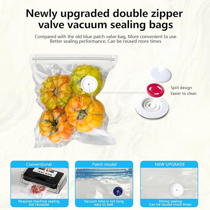 Vacuum Sealer, vacuum sealer for food, handheld vacuum sealer(Vacuum Sealers+ 30 reusable vacuum seal bags)