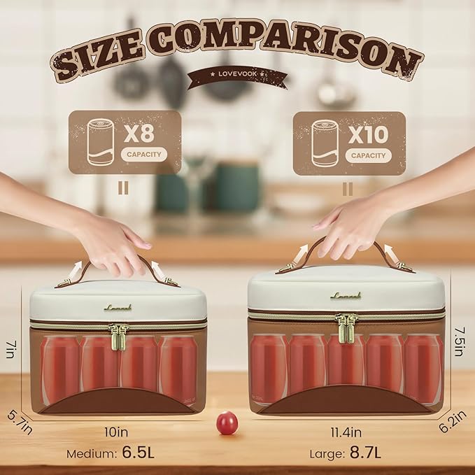 LOVEVOOK Lunch Box for Women,Large Adult Insulated Lunch Bag for Women,Leakproof Cooler Bag for Office Picnic Hiking Beach,Lunch Tote Bag with Adjustable Shoulder Strap