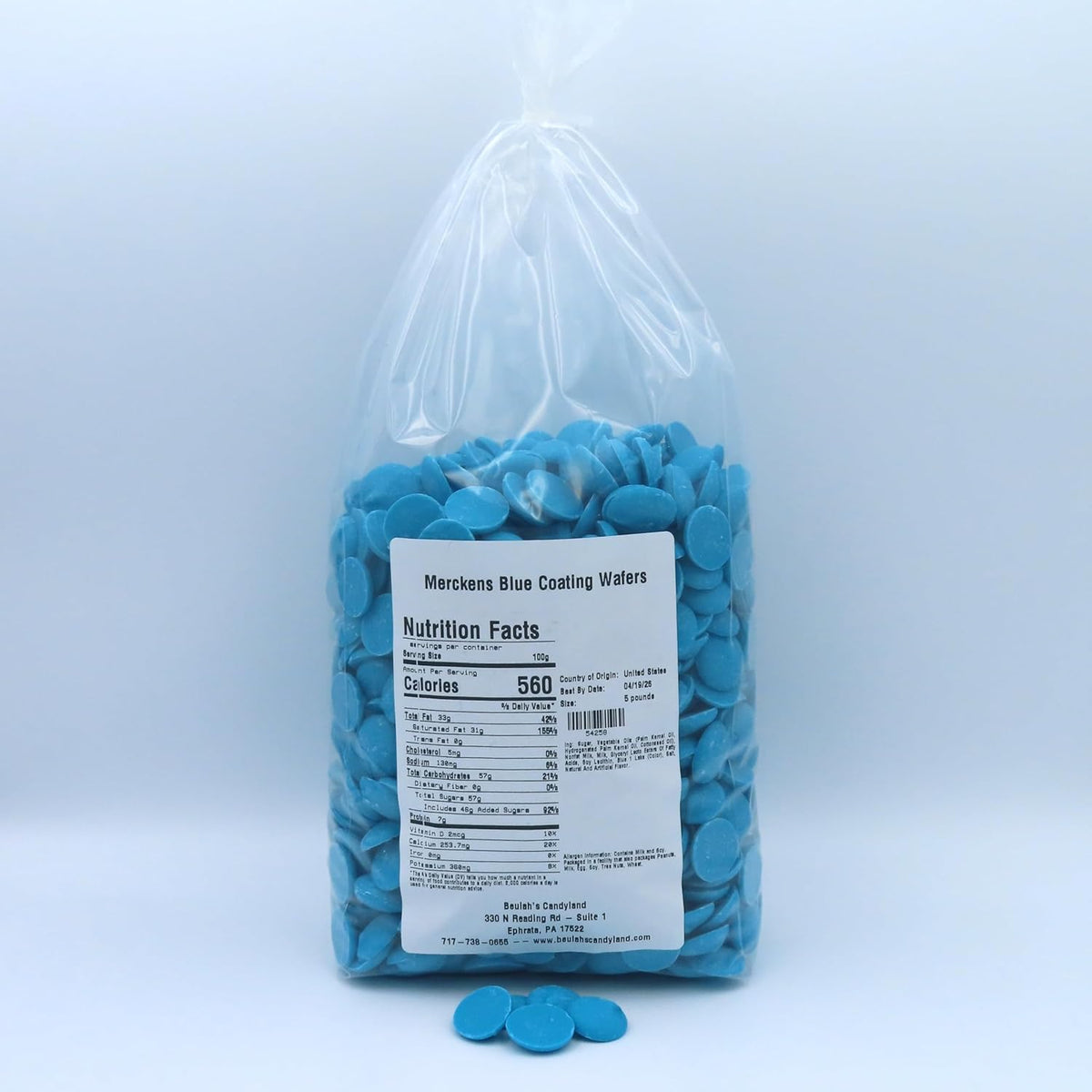 MERCKENS Coating Wafers, Blue Melting Chocolate, 5 Pound Package