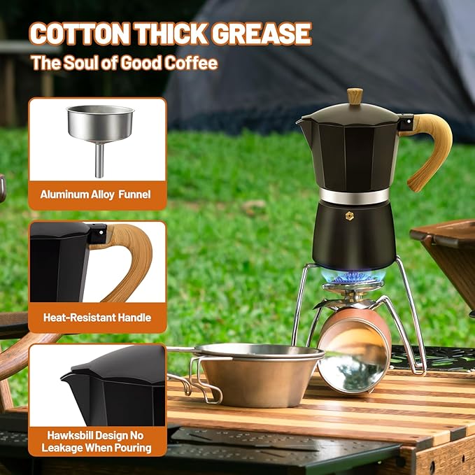 12 Cup Aluminum Espresso Stovetop Moka Pot Express Coffee Maker Percolator Italian Classic Mocha Coffee Machine for Italian and Cuban Cafe Brewing for Home & Camping 600ml 20oz
