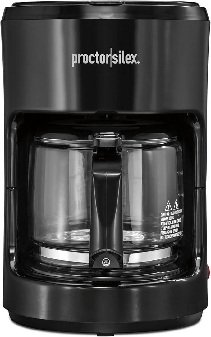 Proctor Silex 10-Cup Coffee Maker, Works with Smart Plugs That Are Compatible with Alexa, Auto Pause and Serve, Black (48351PS)