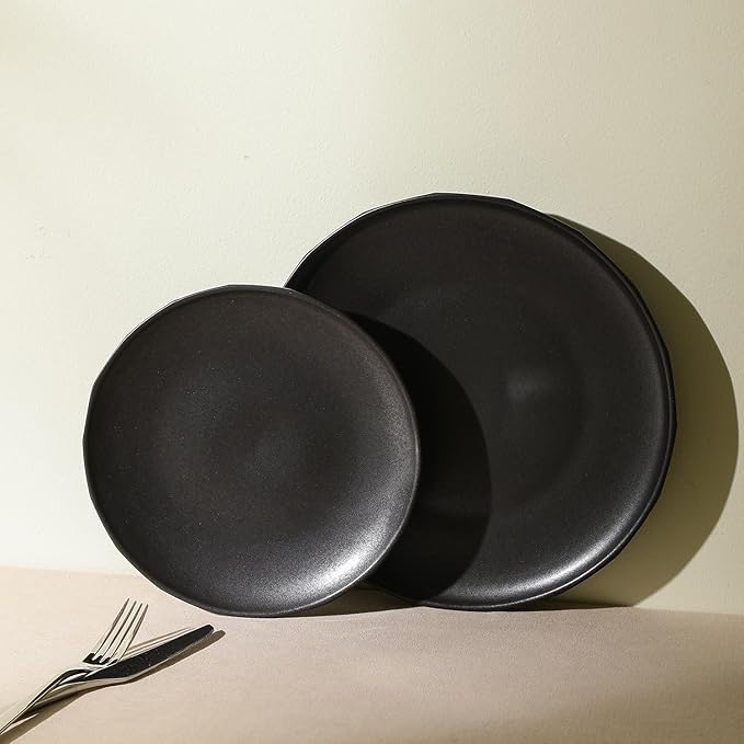 Stone Lain Rio 4-Piece Dinner Plate Set Stoneware, Black